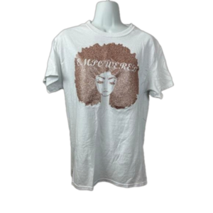 EMPOWERED  Sparkly  White Tee Shirt Size Medium